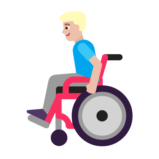 Чоловік в ручному кріслі-візку: світлий тон шкіри для Microsoft Windows 11 24H2 August 2025 Update