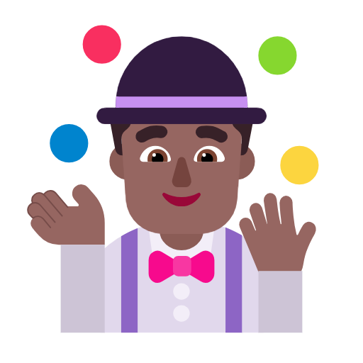 Homem Malabarista: Pele Morena Escura para Microsoft Windows 11 24H2 August 2025 Update