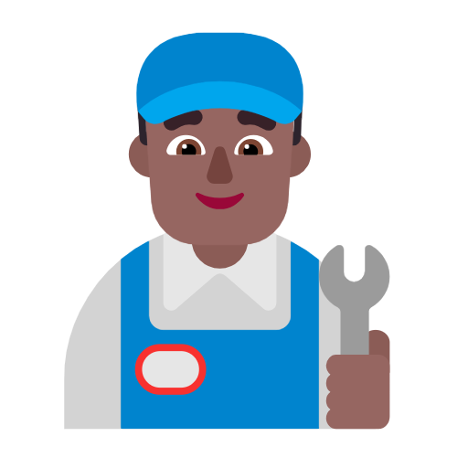 Чоловік-механік: темний тон шкіри для Microsoft Windows 11 24H2 August 2025 Update