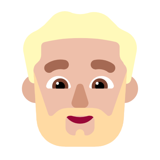 Man: Medium-Light Skin Tone, Beard para Microsoft Windows 11 24H2 August 2025 Update
