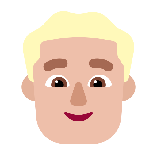 Man: Medium-Light Skin Tone, Blond Hair para Microsoft Windows 11 24H2 August 2025 Update