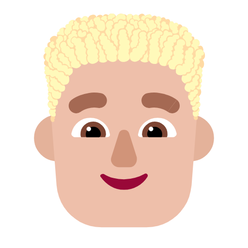 Чоловік: світлий тон шкіри кучеряве волосся для Microsoft Windows 11 24H2 August 2025 Update