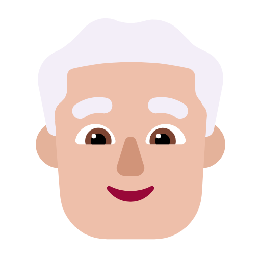 Homem: Tom de Pele Medium-Light, Cabelo Branco para Microsoft Windows 11 24H2 August 2025 Update