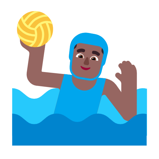 Чоловік грає у водне поло: темний тон шкіри для Microsoft Windows 11 24H2 August 2025 Update