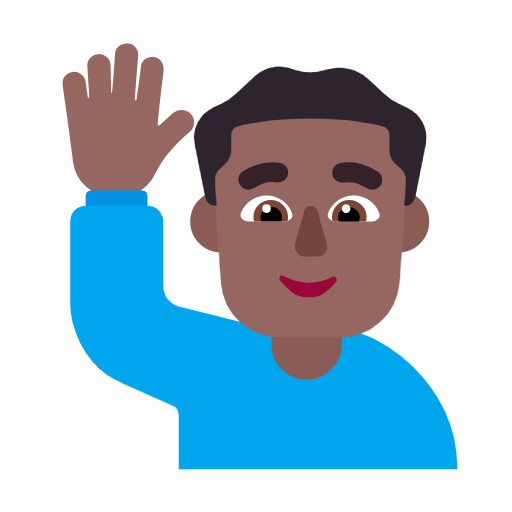 Homem Levantando A Mão: Pele Morena Escura para Microsoft Windows 11 24H2 August 2025 Update