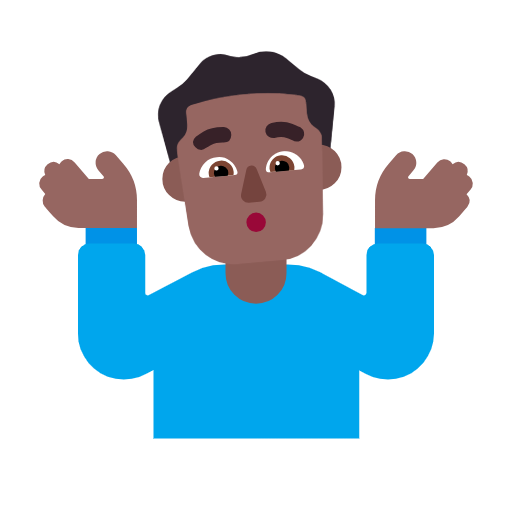 Homem Dando De Ombros: Pele Morena Escura para Microsoft Windows 11 24H2 August 2025 Update