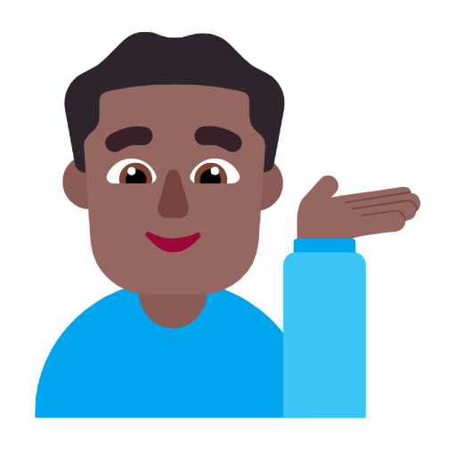 Homem Com A Palma Virada Para Cima: Pele Morena Escura para Microsoft Windows 11 24H2 August 2025 Update