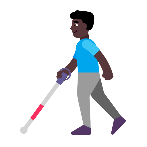 Homem Com Bengala Para Cego: Pele Escura para Microsoft Windows 11 24H2 August 2025 Update