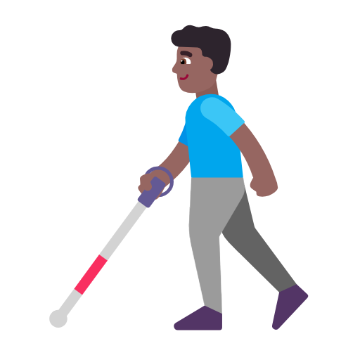 Homem Com Bengala Para Cego: Pele Morena Escura para Microsoft Windows 11 24H2 August 2025 Update