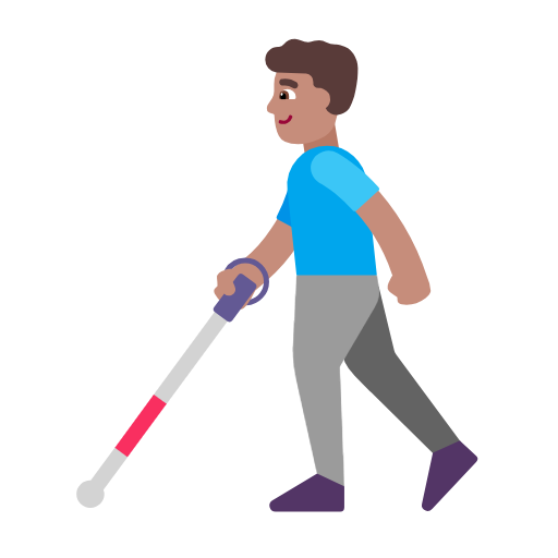 Homem Com Bengala Para Cego: Pele Morena para Microsoft Windows 11 24H2 August 2025 Update