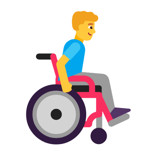 Homem em cadeira de rodas manual virado para a direita para Microsoft Windows 11 24H2 August 2025 Update