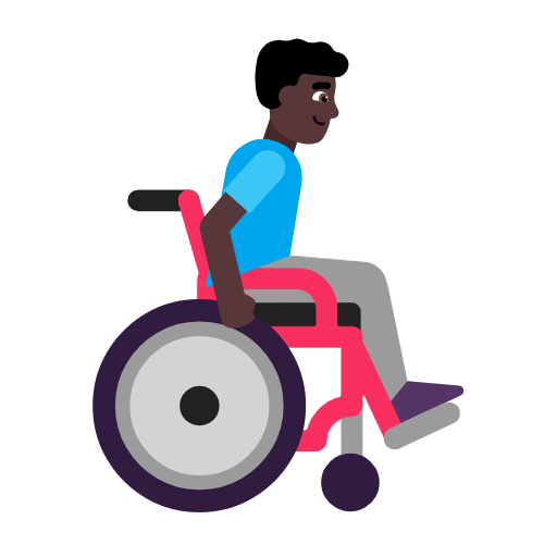 Homem em cadeira de rodas manual virado para a direita: tom de pele escuro para Microsoft Windows 11 24H2 August 2025 Update