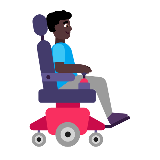 Homem em cadeira de rodas motorizada virado para a direita: tom de pele escuro para Microsoft Windows 11 24H2 August 2025 Update