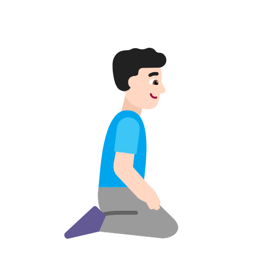 Homem ajoelhado virado para a direita: tom de pele claro para Microsoft Windows 11 24H2 August 2025 Update