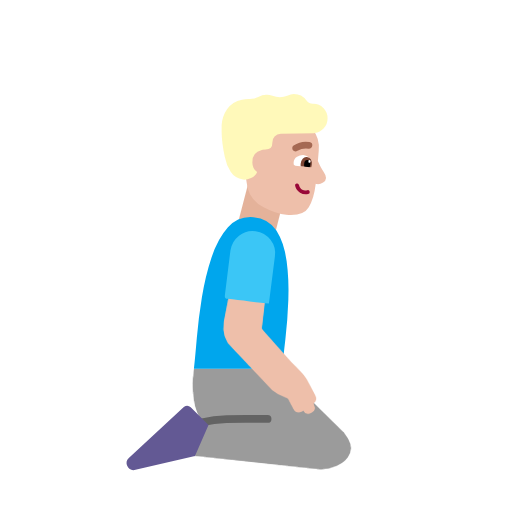 <p>Чоловік на колінах: відтінок шкіри середньо світлий, обличчям вправо</p> для Microsoft Windows 11 24H2 August 2025 Update