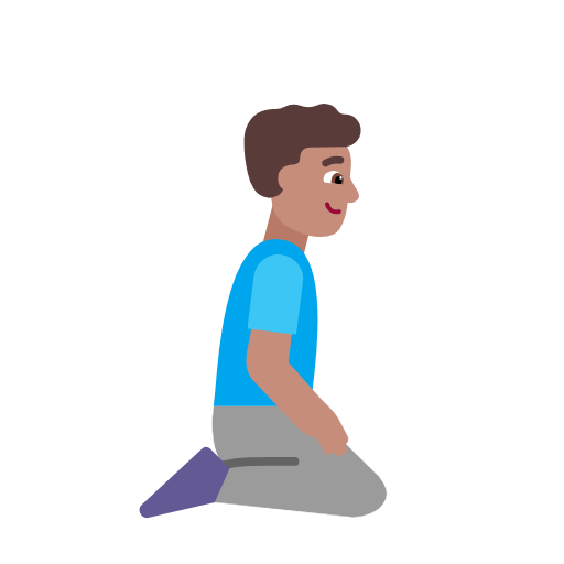 <p>Чоловік, що стоїть на колінах: середній відтінок шкіри, дивиться праворуч</p> для Microsoft Windows 11 24H2 August 2025 Update