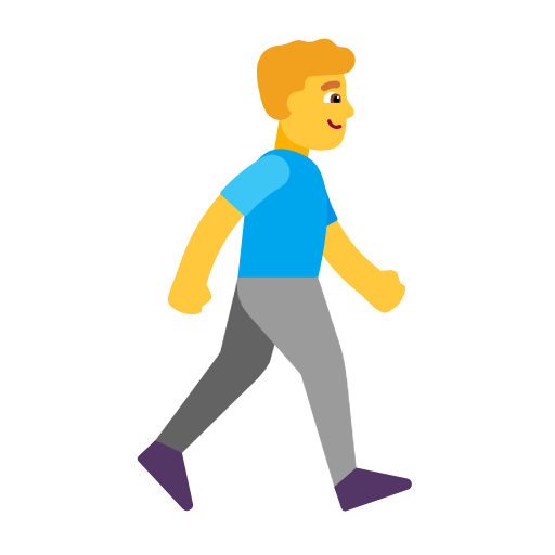 Homem caminhando de frente para a direita para Microsoft Windows 11 24H2 August 2025 Update