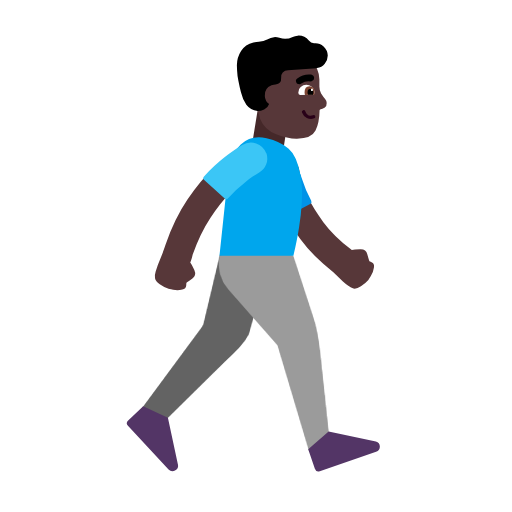 Homem caminhando de frente para a direita: tom de pele escuro para Microsoft Windows 11 24H2 August 2025 Update
