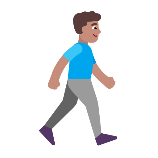 <p>Чоловік, що йде: середній тон шкіри, повернений вправо</p> для Microsoft Windows 11 24H2 August 2025 Update