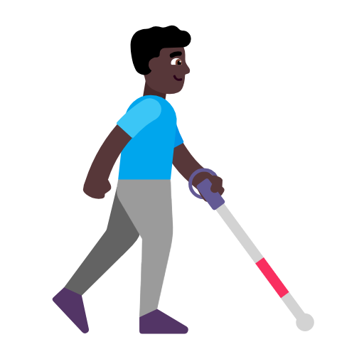 Homem com bengala branca voltado para a direita: tom de pele escuro para Microsoft Windows 11 24H2 August 2025 Update