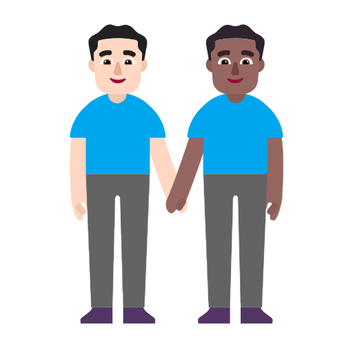 Dois Homens De Mãos Dadas: Pele Clara, Pele Morena Escura para Microsoft Windows 11 24H2 August 2025 Update