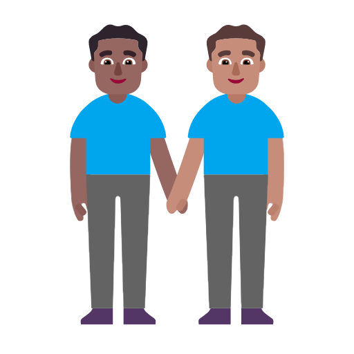 Dois Homens De Mãos Dadas: Pele Morena Escura, Pele Morena para Microsoft Windows 11 24H2 August 2025 Update