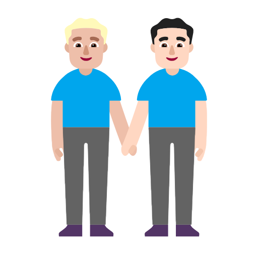 Dois Homens De Mãos Dadas: Pele Morena Clara, Pele Clara para Microsoft Windows 11 24H2 August 2025 Update