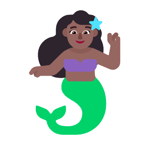 Жінка-русалка: темний тон шкіри для Microsoft Windows 11 24H2 August 2025 Update