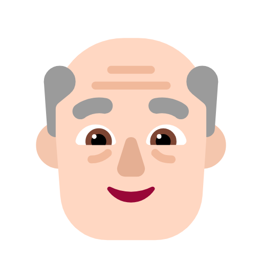 Літній чоловік: Дуже світлий тон шкіри для Microsoft Windows 11 24H2 August 2025 Update