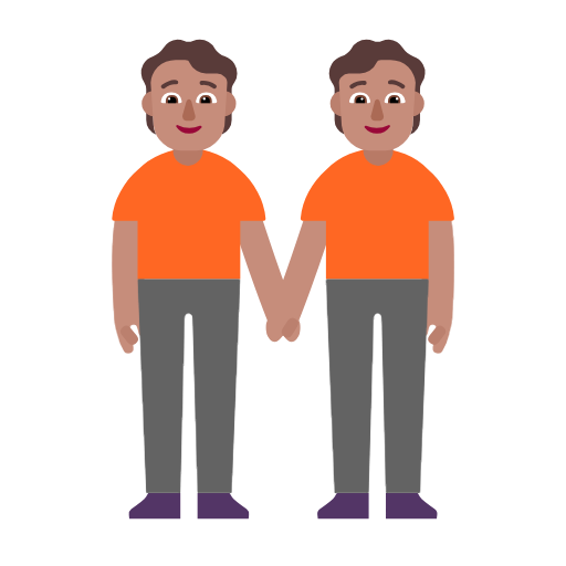 Люди, що тримаються за руки: середній тон шкіри для Microsoft Windows 11 24H2 August 2025 Update