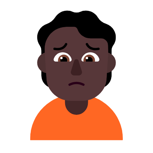 Нахмурившись людина: дуже темний тон шкіри для Microsoft Windows 11 24H2 August 2025 Update