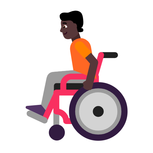 Человек в кресле-коляске с ручным приводом: очень темный тон кожи для Microsoft Windows 11 24H2 August 2025 Update