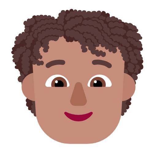 Дорослий: середній тон шкіри кучеряве волосся для Microsoft Windows 11 24H2 August 2025 Update