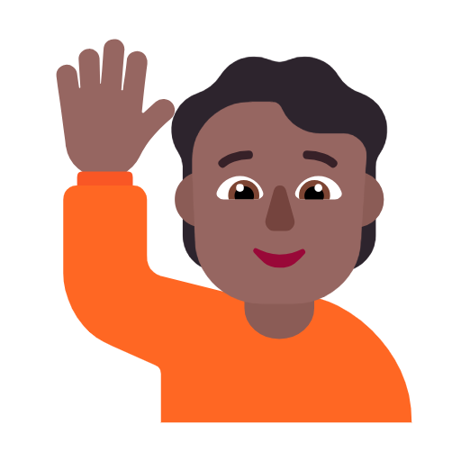 Pessoa Levantando A Mão: Pele Morena Escura para Microsoft Windows 11 24H2 August 2025 Update