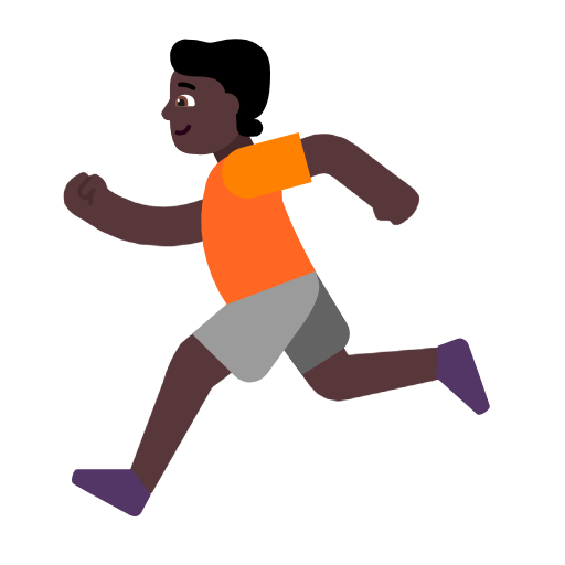 Людина біжить: дуже темний тон шкіри для Microsoft Windows 11 24H2 August 2025 Update