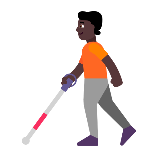 Pessoa Com Bengala Para Cego: Pele Escura para Microsoft Windows 11 24H2 August 2025 Update