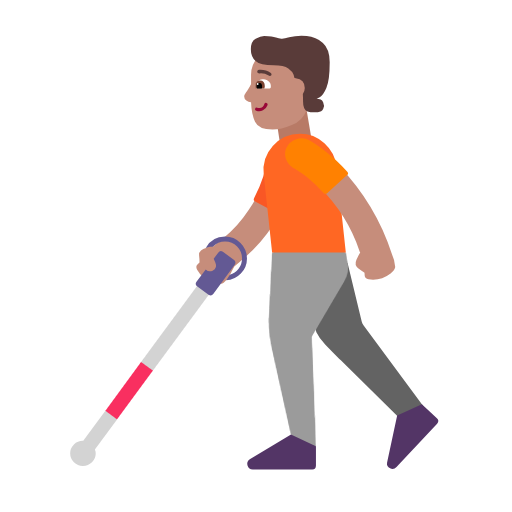 Pessoa Com Bengala Para Cego: Pele Morena para Microsoft Windows 11 24H2 August 2025 Update