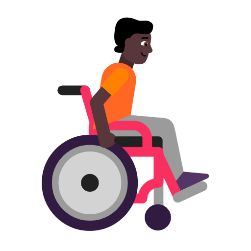 Pessoa em cadeira de rodas manual voltada para a direita: tom de pele escuro para Microsoft Windows 11 24H2 August 2025 Update