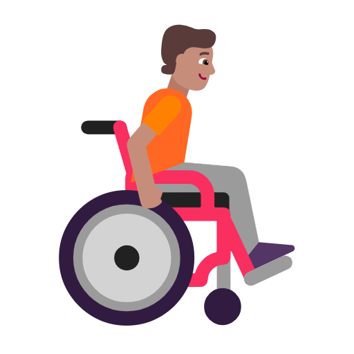 <p>Людина на ручному візку: середній тон шкіри, обернена праворуч</p> для Microsoft Windows 11 24H2 August 2025 Update