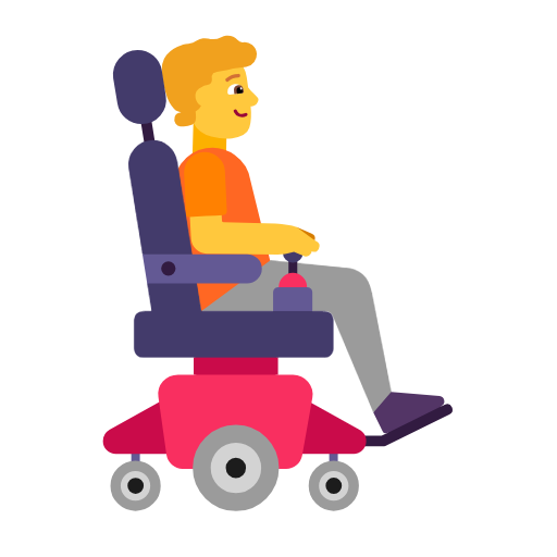 Pessoa em cadeira de rodas motorizada voltada para a direita para Microsoft Windows 11 24H2 August 2025 Update