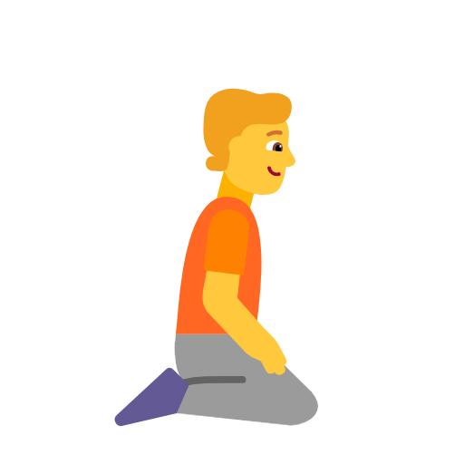 Pessoa ajoelhada de frente para a direita para Microsoft Windows 11 24H2 August 2025 Update