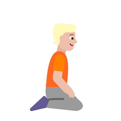 <p>Людина на колінах: із світлою шкірою середнього світла, обличчям вправо</p> для Microsoft Windows 11 24H2 August 2025 Update