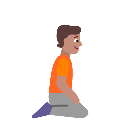 Pessoa ajoelhada de frente para a direita: tom de pele médio para Microsoft Windows 11 24H2 August 2025 Update