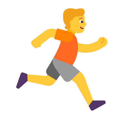 Pessoa correndo de frente para a direita para Microsoft Windows 11 24H2 August 2025 Update