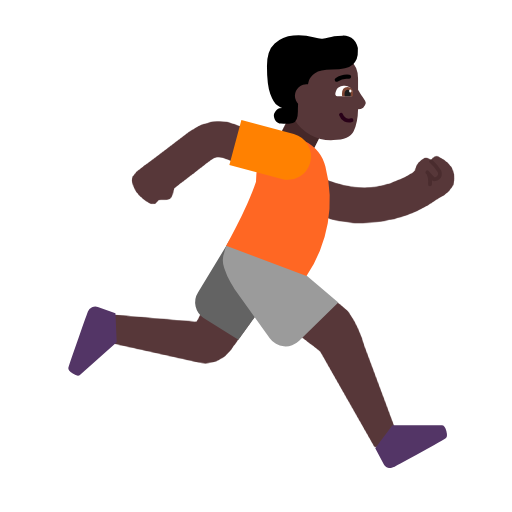 Pessoa correndo de frente para a direita: tom de pele escuro para Microsoft Windows 11 24H2 August 2025 Update