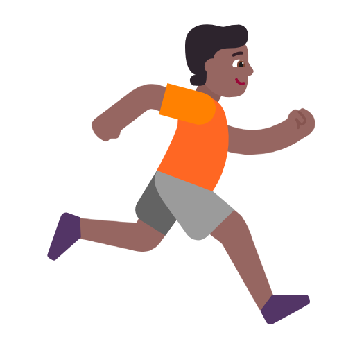 Людина біжить праворуч: середньо-темний тон шкіри для Microsoft Windows 11 24H2 August 2025 Update