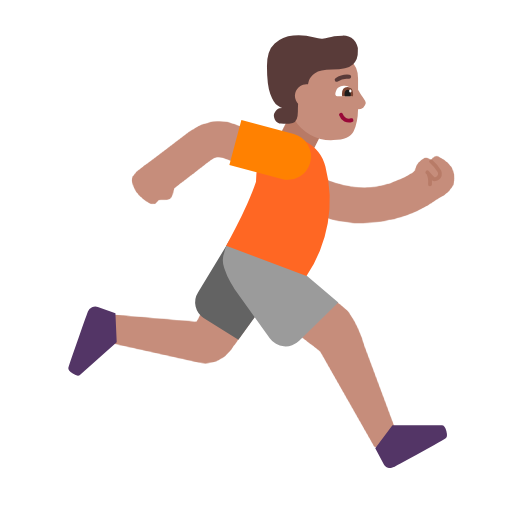 Pessoa correndo de frente para a direita: tom de pele médio para Microsoft Windows 11 24H2 August 2025 Update