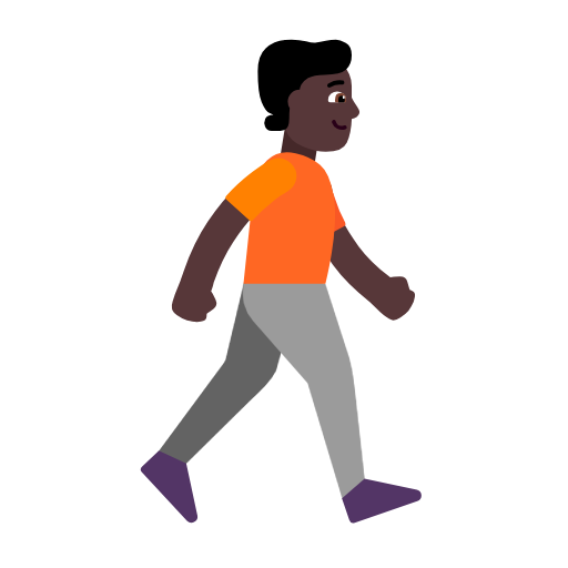 Pessoa caminhando de frente para a direita: tom de pele escuro para Microsoft Windows 11 24H2 August 2025 Update