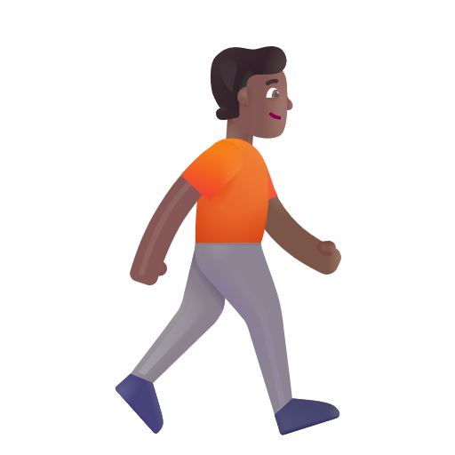 Pessoa caminhando de frente para a direita: tom de pele médio-escuro para Microsoft Windows 11 24H2 August 2025 Update