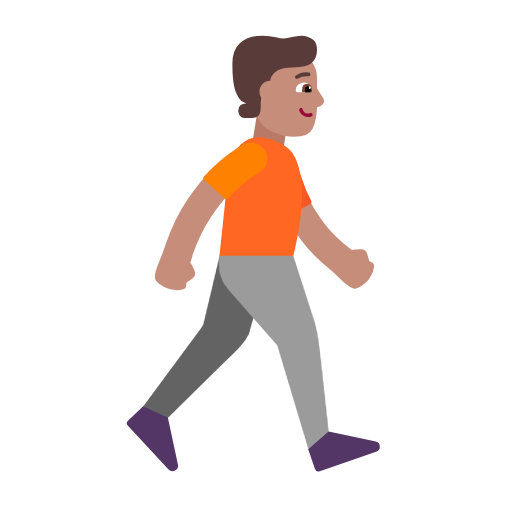 Pessoa caminhando de frente para a direita: tom de pele médio para Microsoft Windows 11 24H2 August 2025 Update